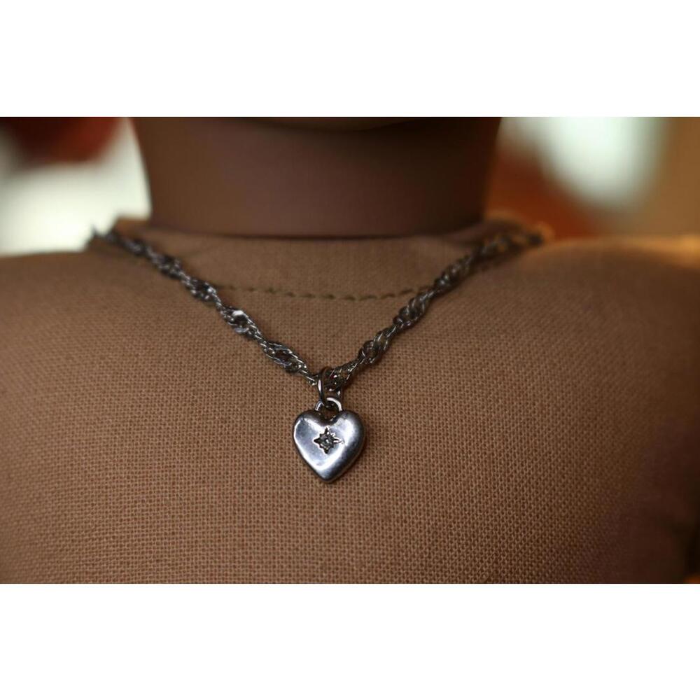 18 Inch Doll Teensy Tiny Silver Heart Necklace